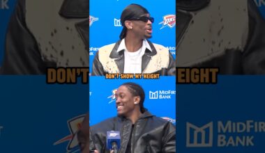 "I'm 6'6" Jalen Williams had to correct Shai real quick 😂