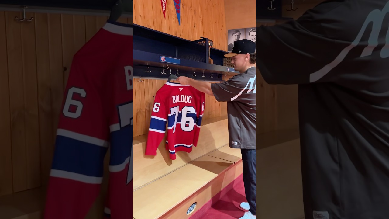 Bolduc puts on the jersey for the first time #Habs