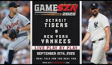 LIVE Tigers vs. Yankees Play-by-Play: RODON TAKES THE BALL (09/10/25)