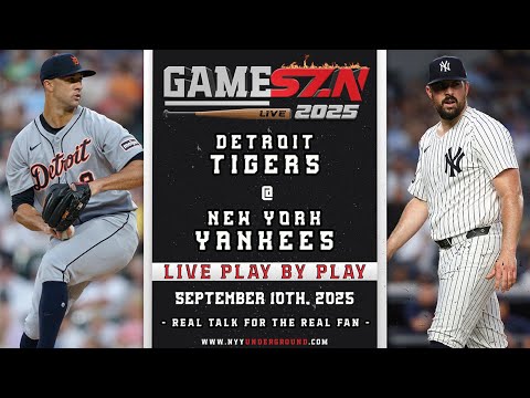 LIVE Tigers vs. Yankees Play-by-Play: RODON TAKES THE BALL (09/10/25)