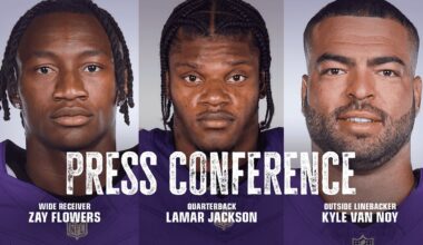 Lamar Jackson, Kyle Van Noy, Zay Flowers Media Availability | Baltimore Ravens
