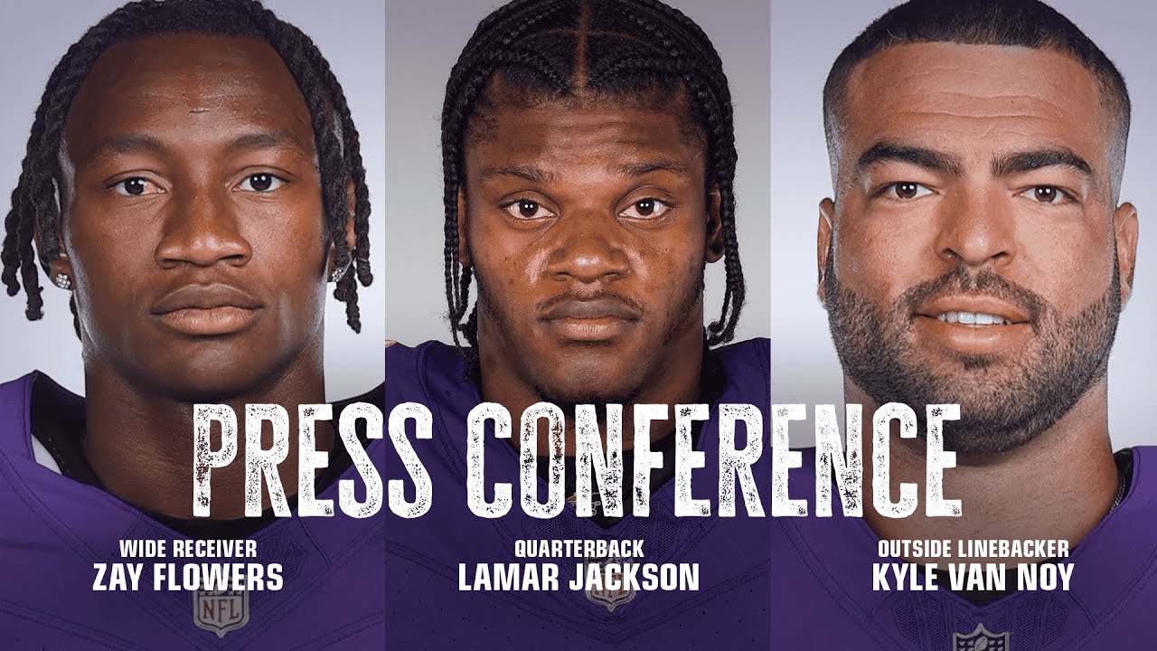 Lamar Jackson, Kyle Van Noy, Zay Flowers Media Availability | Baltimore Ravens
