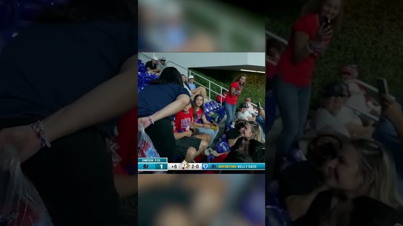 Marlins staff gifts a young Phillies fan a basket after his HR ball was taken away by another fan