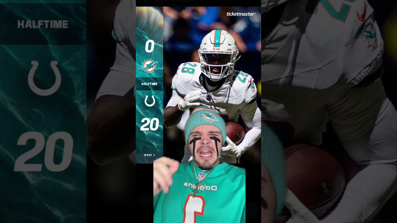 Dolphins Down 20-0 To Daniel Jones at Half 😭 #nfl #nfltrending #nflviral #nflfootball #dolphins