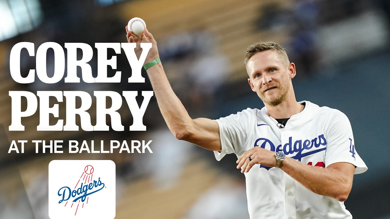 LA Kings Legend Corey Perry Throws First Pitch at Los Angeles Dodgers Game!