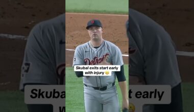 Skubal exited his start after throwing only 45 pitches 😨 #tigers #mlb #tarikskubal