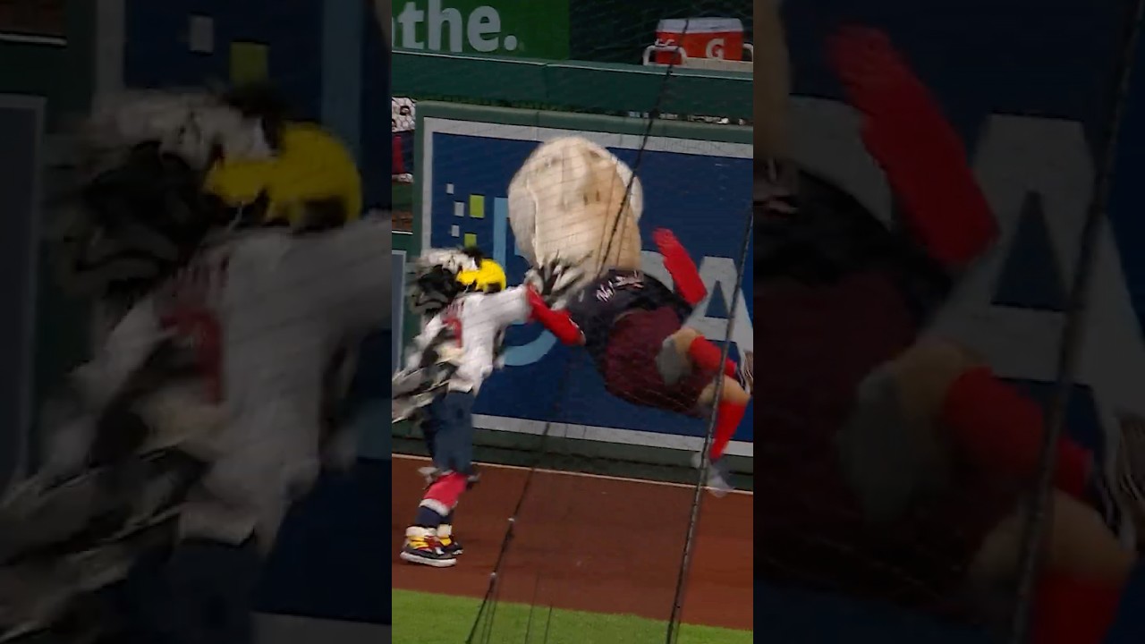 RACING PRESIDENTS VS SLAPSHOT MASCOT FIGHT 🥊💥🦅⚾️🏒🇺🇸