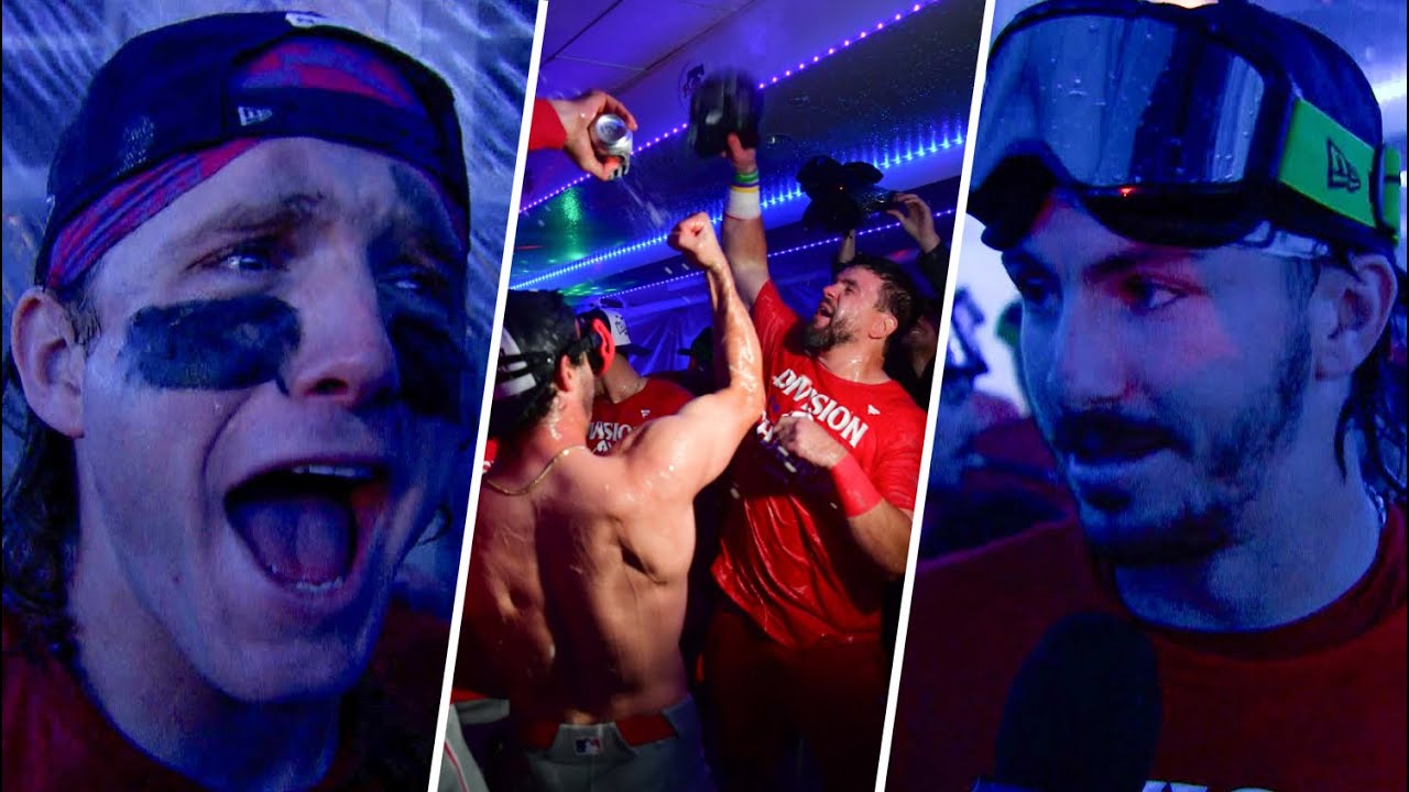 Kyle Schwarber, Harrison Bader, Phillies celebrate clinching NL East title