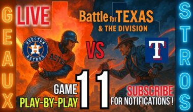 Astros vs Rangers Game 11 LIVE Play-By-Play @ Daikin Park Houston Sept. 15th 2025