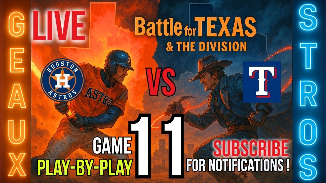 Astros vs Rangers Game 11 LIVE Play-By-Play @ Daikin Park Houston Sept. 15th 2025