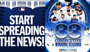 START SPREADING THE NEWS! 🗞️ The New York Yankees have had 33 consecutive winning seasons! 💪