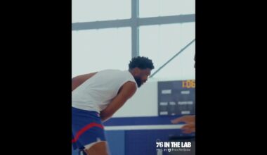 Joel Embiid in Gym at Sixers HQ ahead of Training Camp