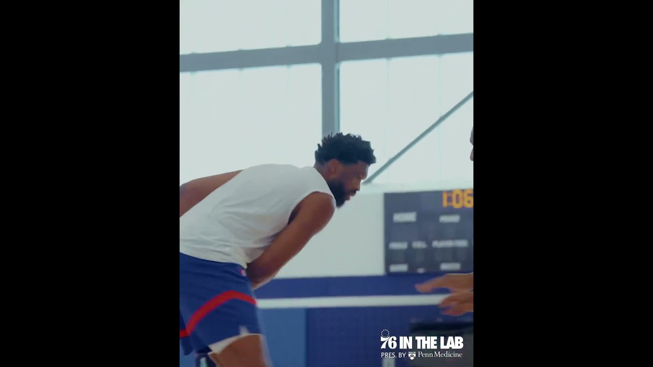 Joel Embiid in Gym at Sixers HQ ahead of Training Camp