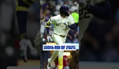 Christian Yelich records his 100th RBI of the season 🤗