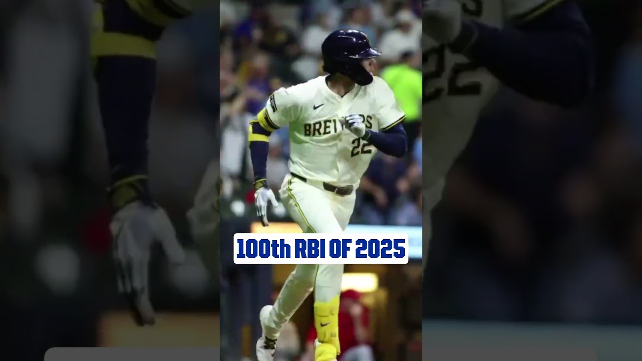 Christian Yelich records his 100th RBI of the season 🤗