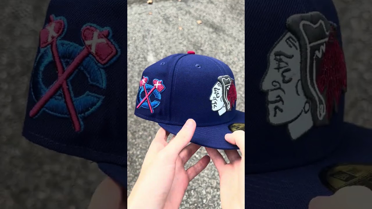 Chicago Blackhawks BlackHawks Patch New Era 59Fifty Fitted Hat 🪶🏹🧸🐻