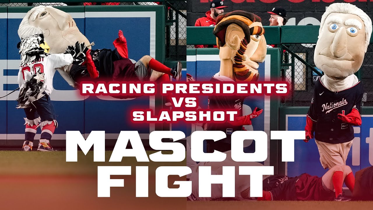Racing Presidents VS Slapshot MASCOT FIGHT!!! | FULL RACE