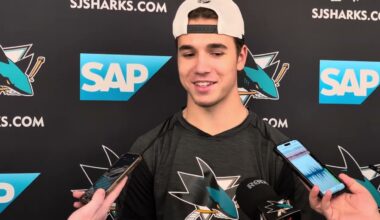 Michael Misa Media Availability: San Jose Sharks Training Camp Day 2