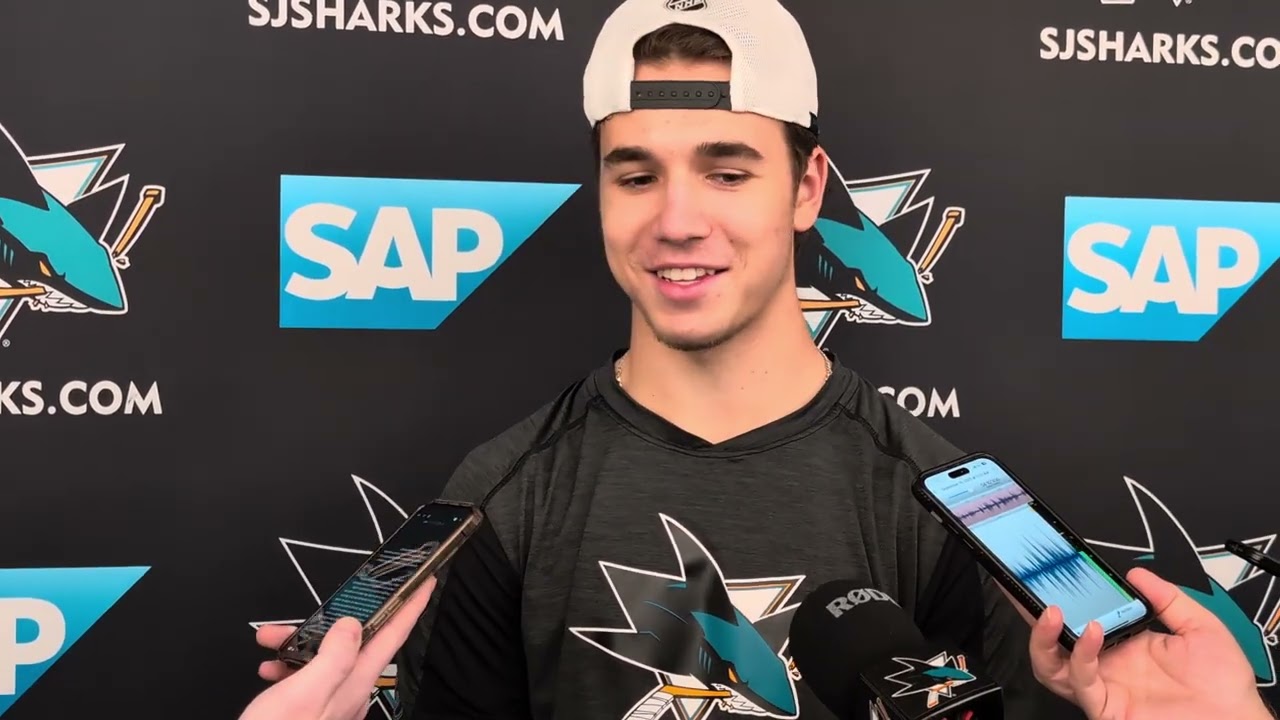 Michael Misa Media Availability: San Jose Sharks Training Camp Day 2