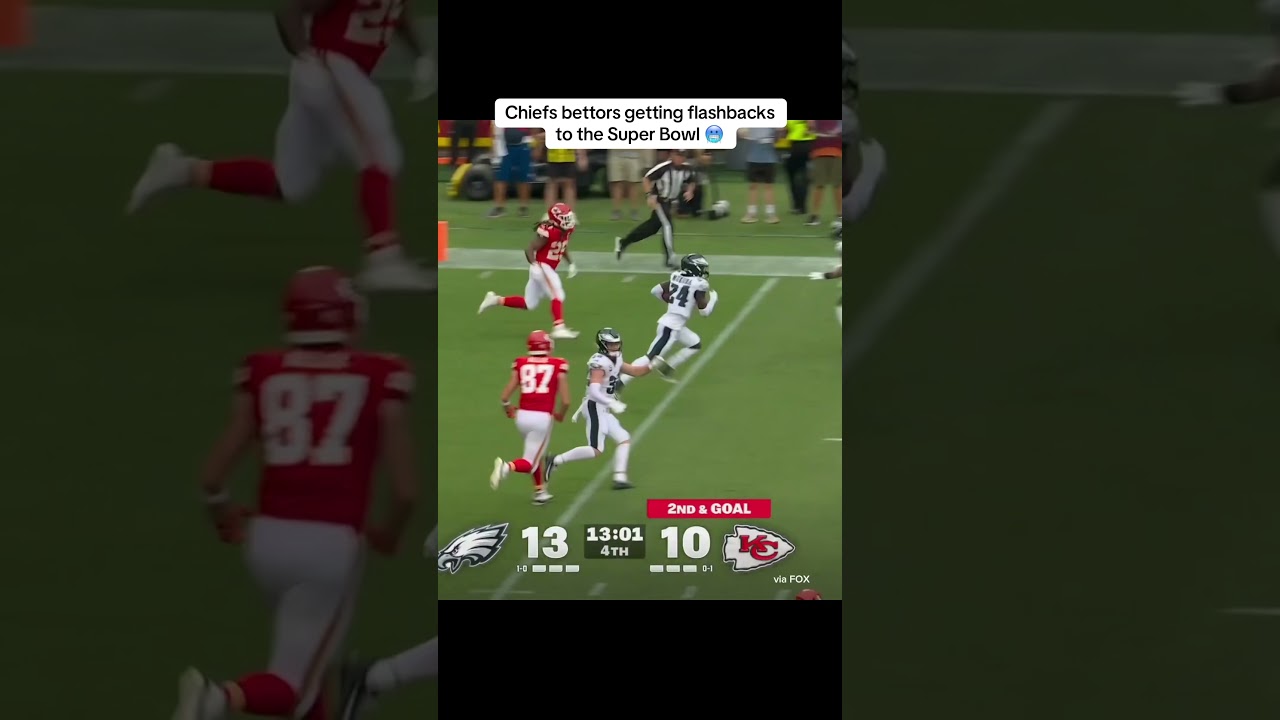 Eagles pick off Mahomes 🫣 #eagles #chiefs #nfl #nflweek2 #nflbetting