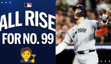 Aaron Judge cranks his 49th home run of the season 🐐 (He snakes it around the foul pole 🐍)