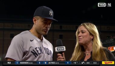 Giancarlo Stanton with Meredith on HR #450