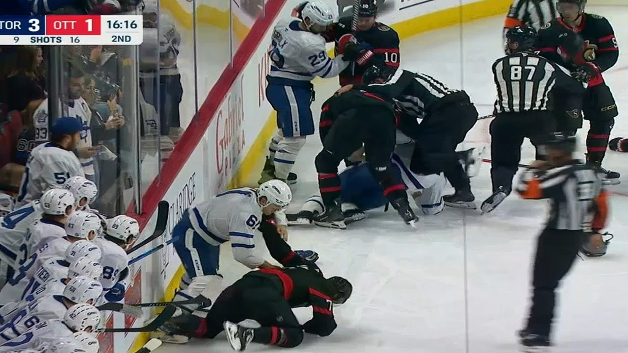 2nd Period Scraps Between Leafs & Sens