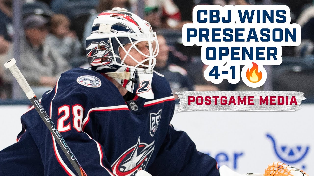 CBJ WINS PRESEASON OPENER, 4-1 🔥 Luca Del Bel Belluz, Ivan Fedotov & HC Dean Evason | Postgame Media
