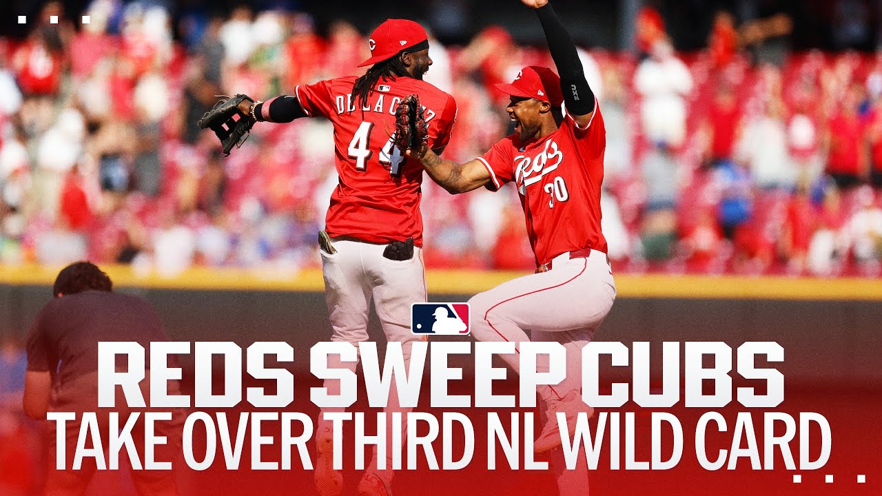Reds finish off SWEEP of Cubs to move into possession of the third NL Wild Card spot! 📈