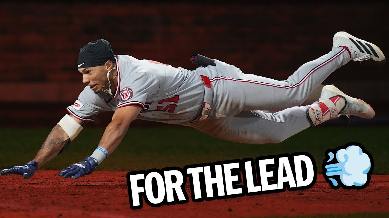 WOW 😲 Daylen Lile turns on the jets in extras with an INSIDE-THE-PARK HOME RUN for the Nationals 💨