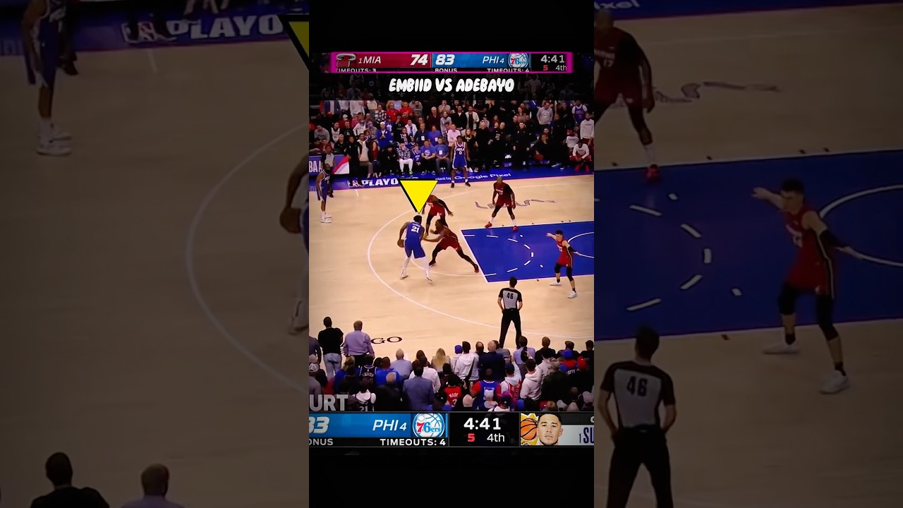 Embiid Over Bam Adebayo, and His Celebration 🥸 Miami Heat vs Philadelphia 76ers #nba #shorts