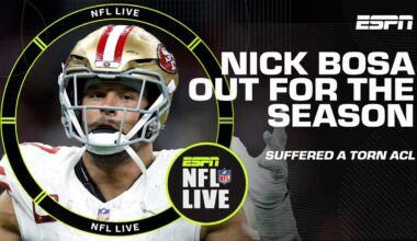 🚨 Nick Bosa ruled out for the season with ACL tear 🚨 'Enormous loss' for the 49ers | NFL Live