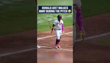 Ronald Acuña Jr. started walking to first base before the pitch arrived 🤣