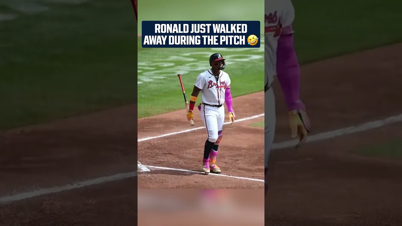 Ronald Acuña Jr. started walking to first base before the pitch arrived 🤣
