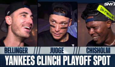 Yankees' ninth-inning rally clinches playoff spot, and they enjoy postgame celebration