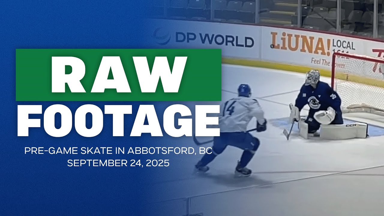 Raw Footage: Demko, Willander, and more at morning skate of Canucks vs. Flames