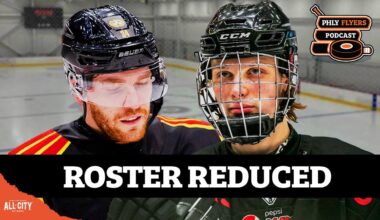 Flyers make 10 cuts, Sean Couturier talks power play struggles | PHLY Flyers Podcast