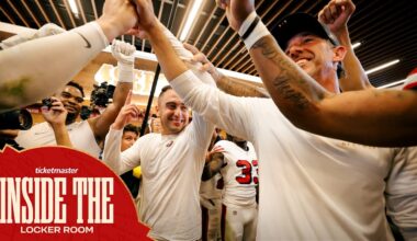 Go Inside the 49ers Locker Room Following Week 3 vs. Cardinals