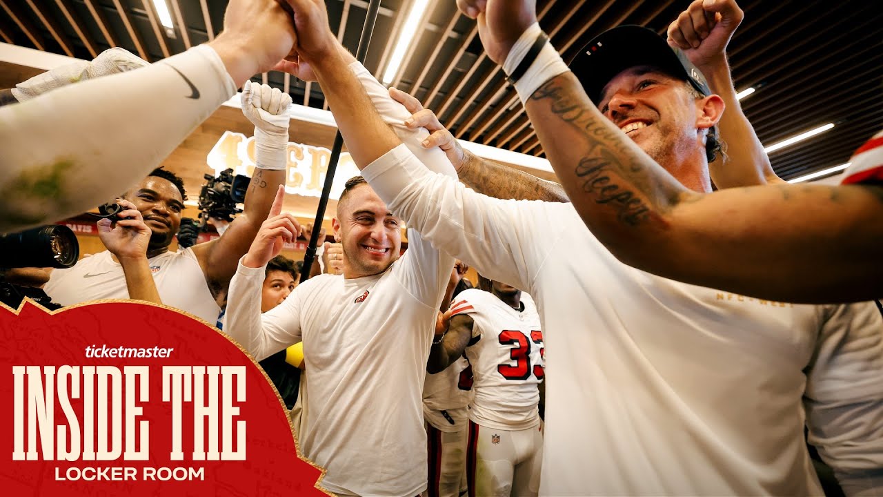Go Inside the 49ers Locker Room Following Week 3 vs. Cardinals