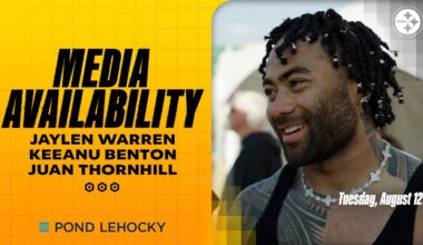 Jaylen Warren, Keeanu Benton, Juan Thornhill Media Availability (Aug. 12) | Pittsburgh Steelers