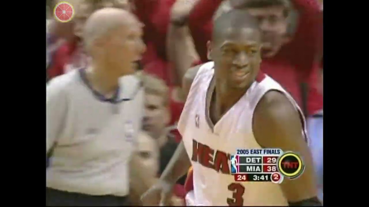 D-Wade 40pts！Throwback NBA Playoffs ECF 2005.5.25 Detroit Pistons at Miami Heat G2