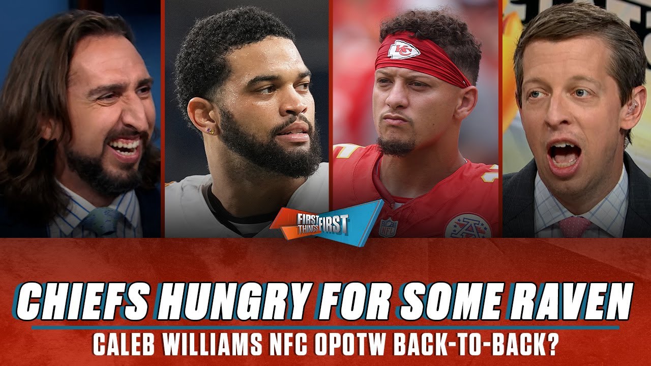 Chiefs ‘hungry’ to play Ravens, Fair to expect a monster game Caleb Williams? | FIRST THINGS FIRST