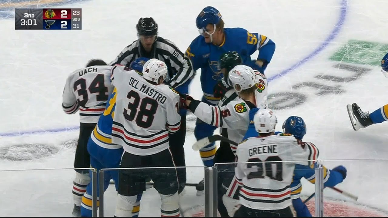 Blackhawks Score As Big Hit Leads To Scrum