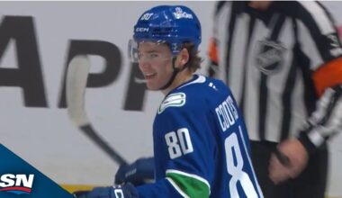 Canucks' Braeden Cootes Deflects Home Shot In First Game At Rogers Arena