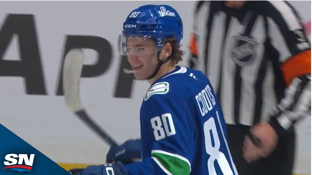 Canucks' Braeden Cootes Deflects Home Shot In First Game At Rogers Arena
