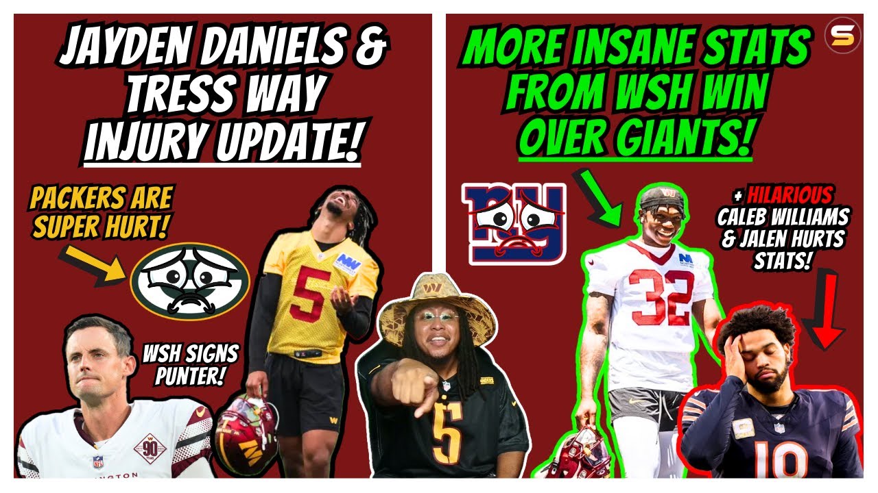 🚨Jayden Daniels & Tress Way Injury Updates! Signed New Punter! | INSANE STATS From WSH vs Giants Win