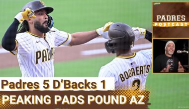 PADRES POSTCAST: San Diego PADRES SMASH 3 HR’S, Ace MICHAEL KING SHARP in 5-1 WIN OVER AZ D’Backs