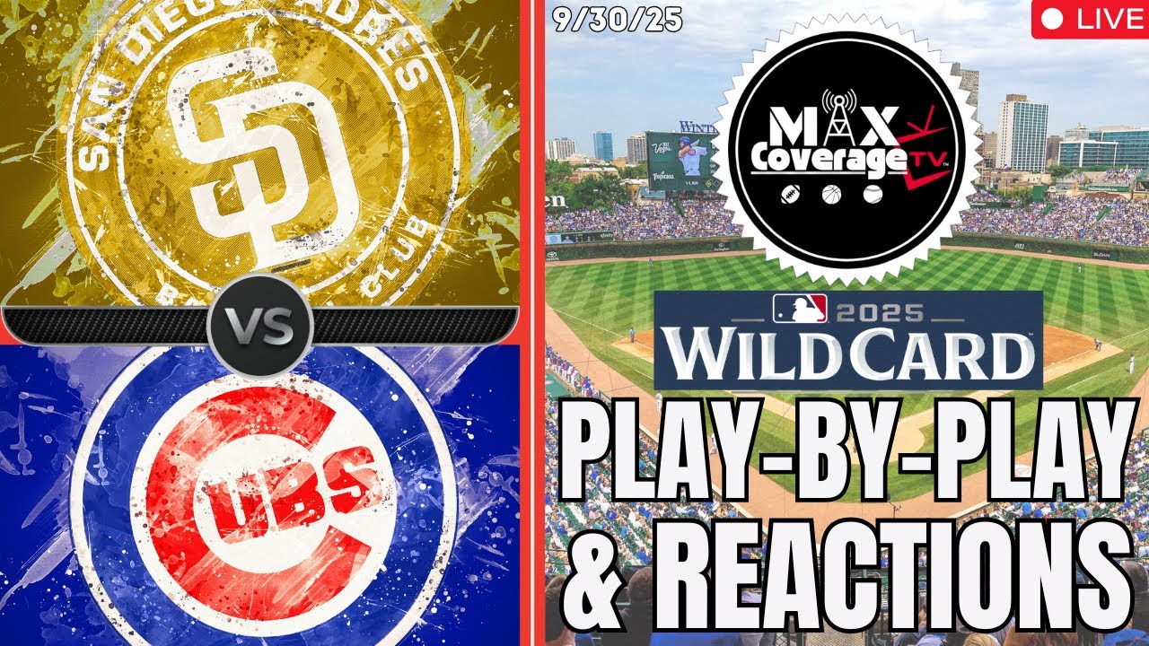 🔴NL Wild Card - San Diego Padres vs Chicago Cubs - Play-By-Play & Reactions (9/30/25)