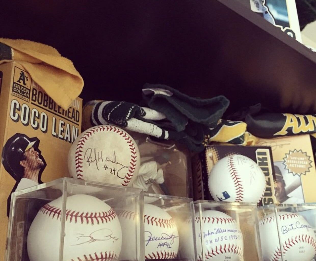 Anyone else not sure what to do with shelves and shelves of Oakland Athletics memorabilia?