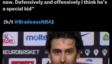 “I thought Joel Embiid was the best big man I played with…it’s Alperen Şengün now.” - Furkan Korkmaz